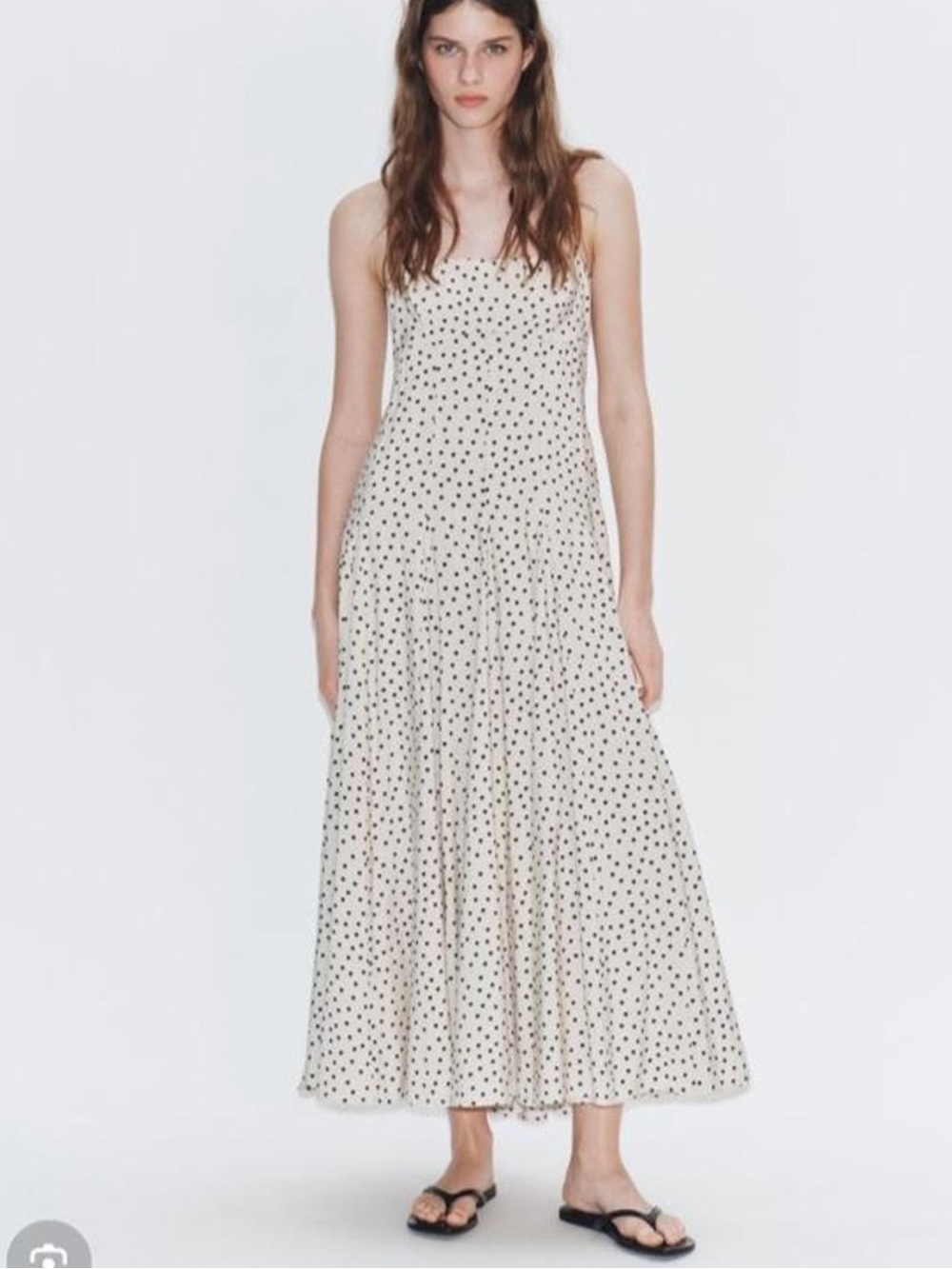 Zara White Polka Dot Halter Maxi Dress